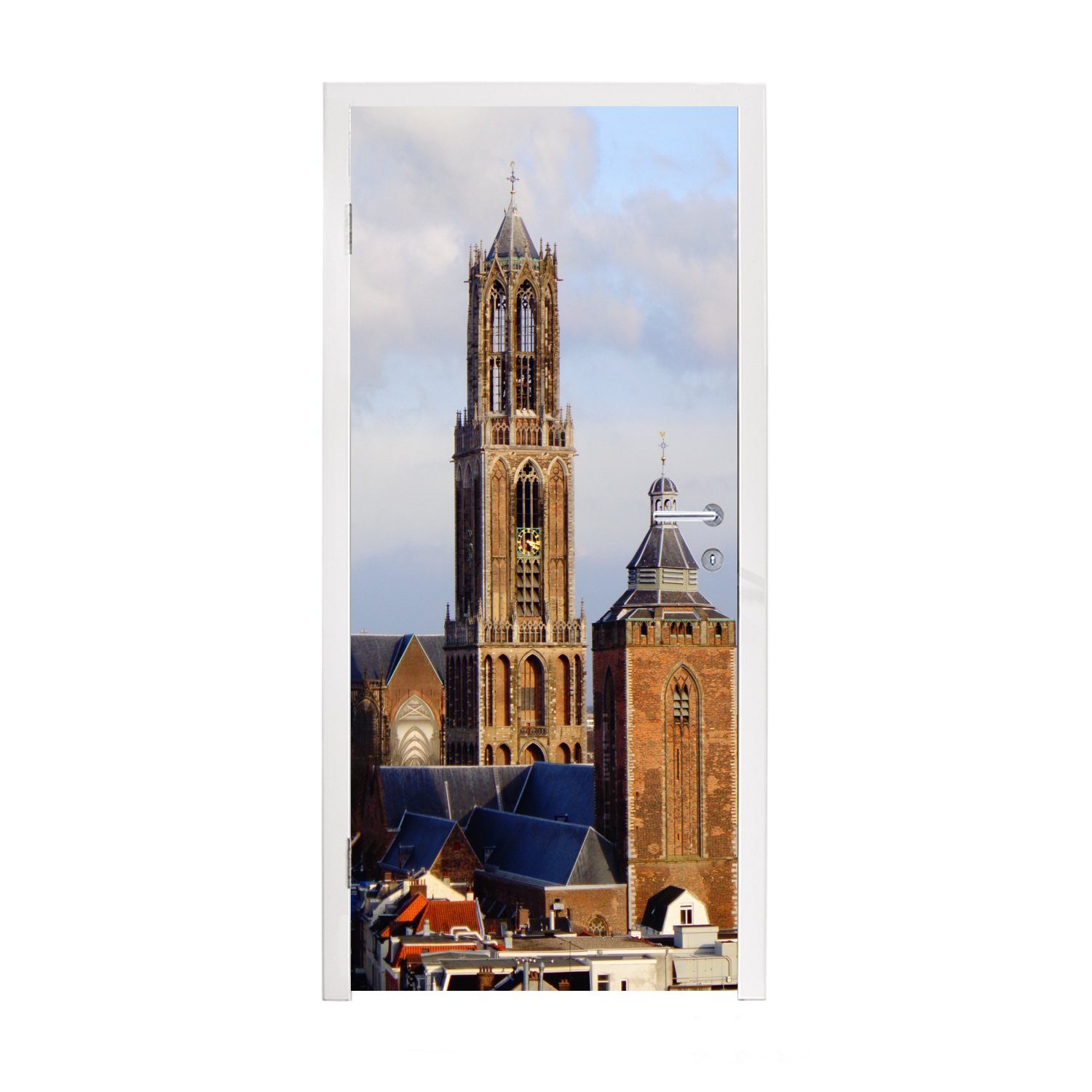 MuchoWow Türtapete Domturm - Niederlande - Utrecht, Matt, bedruckt, (1 St), Fototapete für Tür, Türaufkleber, 75x205 cm