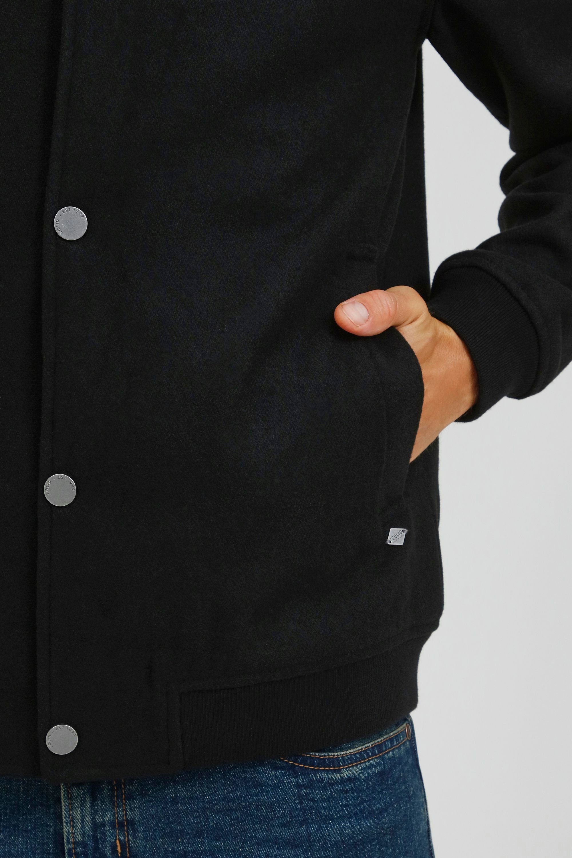 Kurzjacke Blouson in Black (194007) SDLio !Solid Woll-Optik