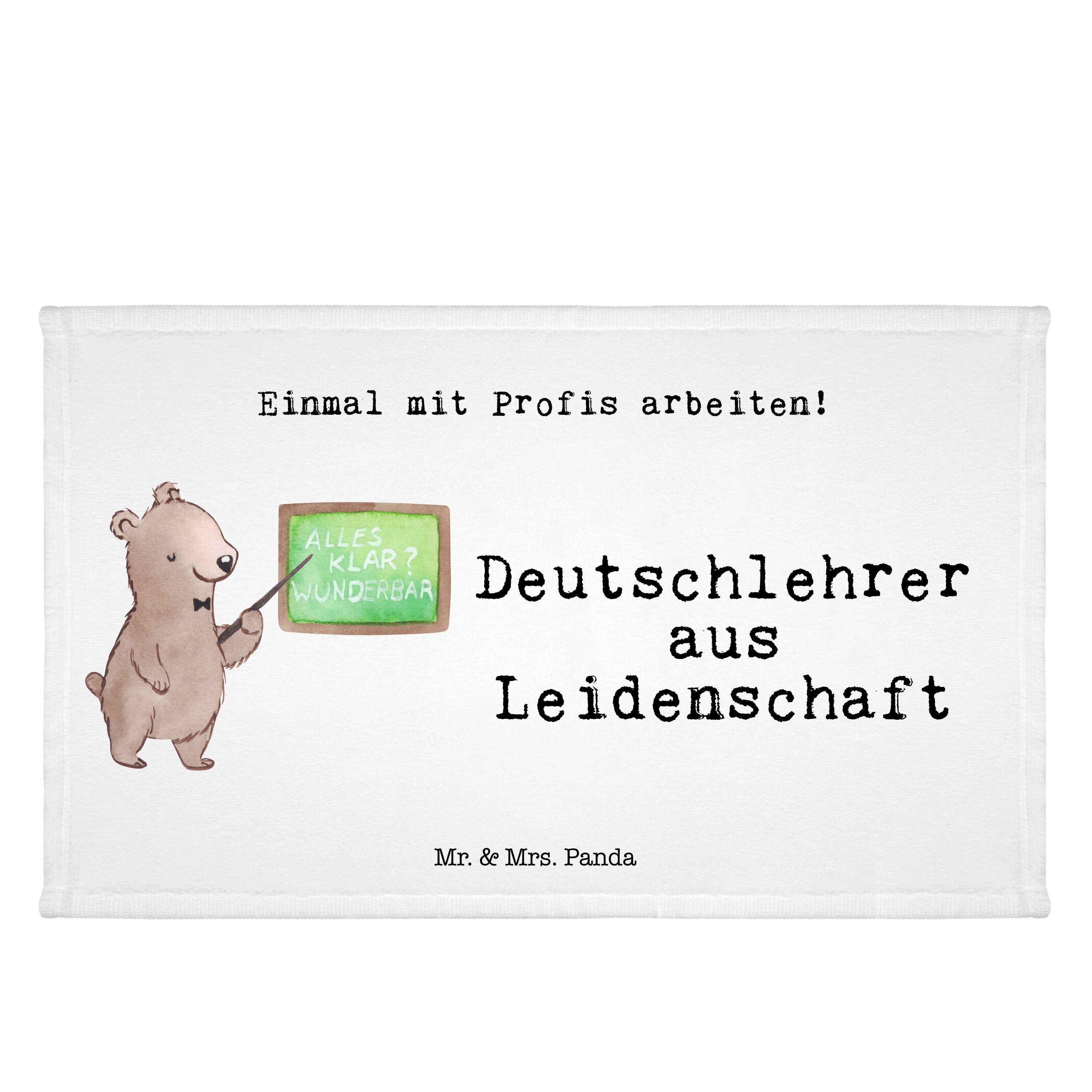 Mr. & Mrs. Panda Handtuch Deutschlehrer aus Leidenschaft - Weiß - Geschenk, Sport Handtuch, Sch, (1-St)