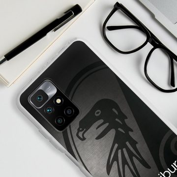 DeinDesign Handyhülle SC Freiburg Offizielles Lizenzprodukt Metallic Look, Xiaomi Redmi 10 Silikon Hülle Bumper Case Handy Schutzhülle