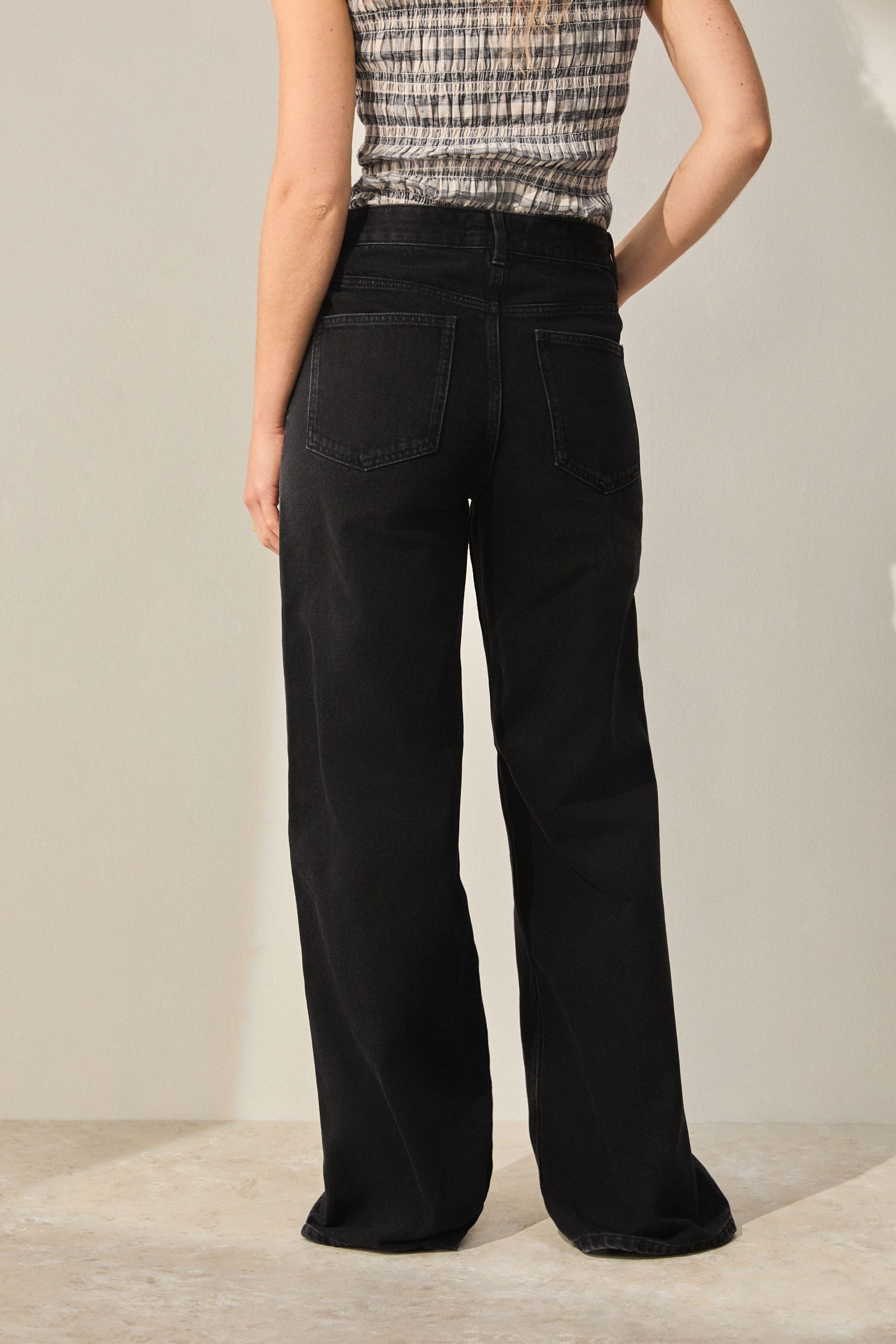 Next Weite Jeans Jeans mit weitem Hosenbein und Gürtel (1-tlg)