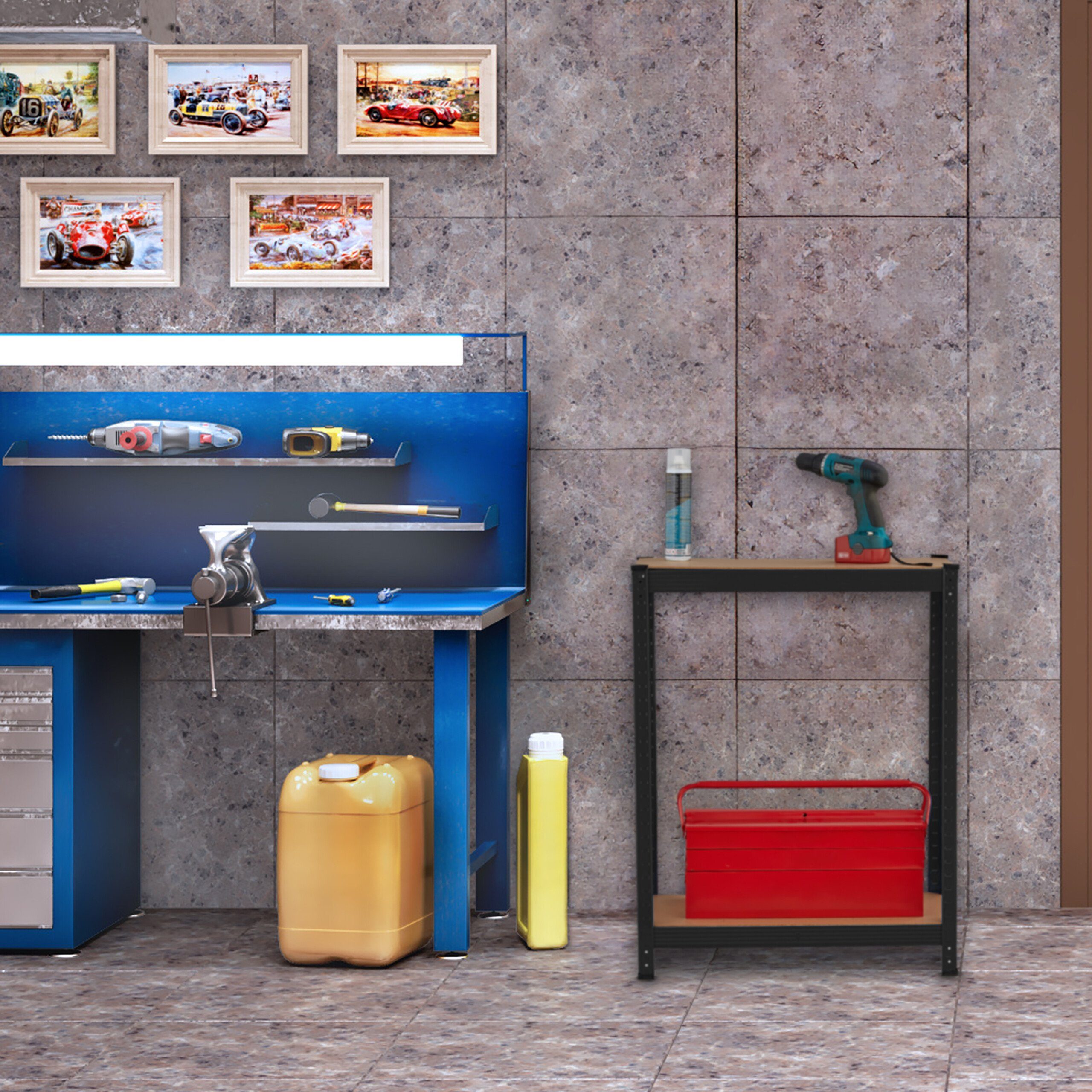 relaxdays Schwerlastregal Schwarzes Schwerlastregal 5 Ebenen günstig online kaufen