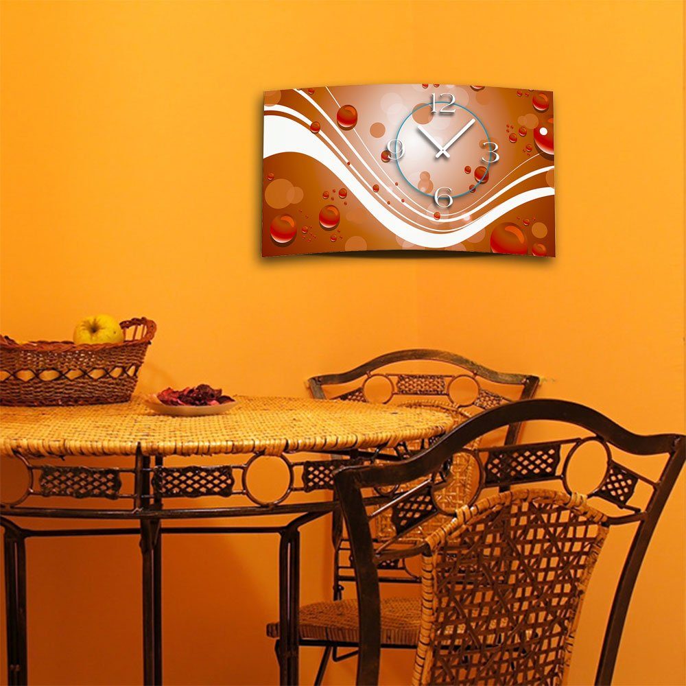 orange Wanduhr 3D-Optik aus Art 4mm modernes Wanduhr Designer Digital Wanduhr abstrakt Alu-Dibond) (Einzigartige Designer dixtime