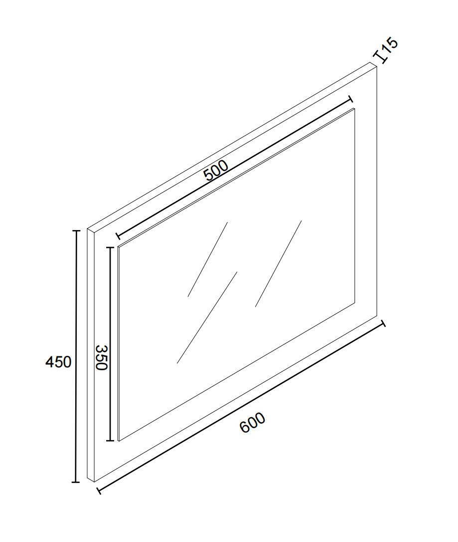 VCM Badspiegel Malira Badschrank B. 60 x T. 2 x H. 45 cm, ohne Türen, Wandmontage im Badezimmer, pflegeleicht – Bild 3 von 3