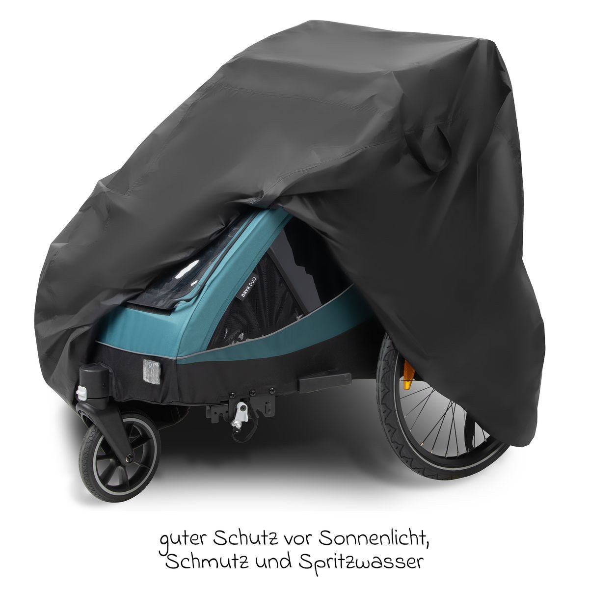 Zamboo Fahrradkinderanhänger Schwarz, Abdeckung für Fahrradanhänger Universal Faltgarage Plane