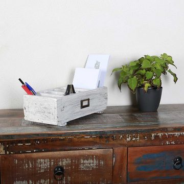 Casa Moro Organizer Organizer TIVOLI Shabby Weiß recyceltem Holz Aufbewahrung Box Kiste, Recycling Teak Holz