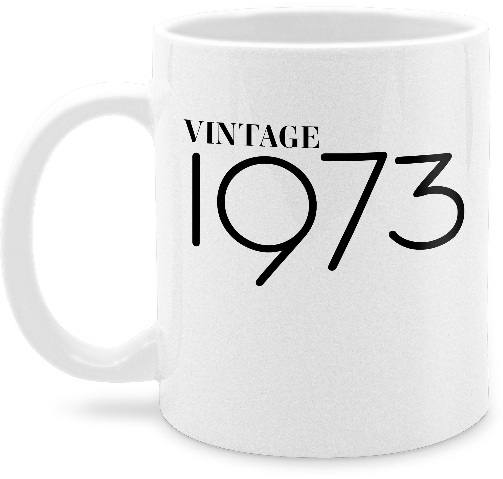 Tasse Tasse Shirtracer Geburtstag 1973 Keramik, 50. 2 Weiß Vintage,