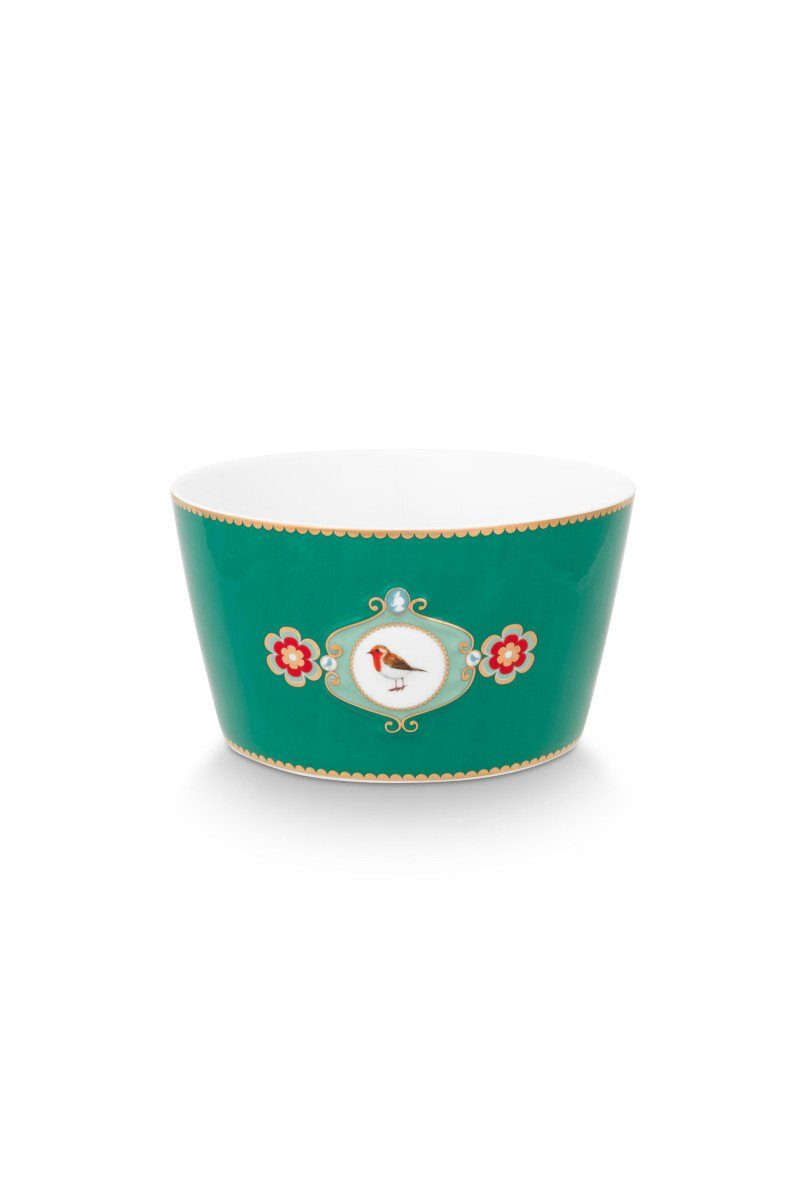 PiP Studio Schale Love Birds Medallion Bowl grün 15cm, Bone China, (Bowls), Bowl Love Birds Medallion Emerald 15cm