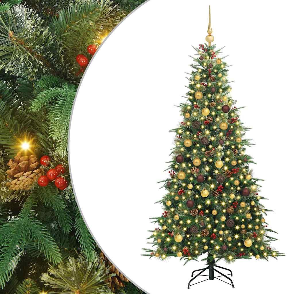 vidaXL Künstlicher Weihnachtsbaum Künstlicher klappbarer Weihnachtsbaum Grün 210 cm PE und PVC