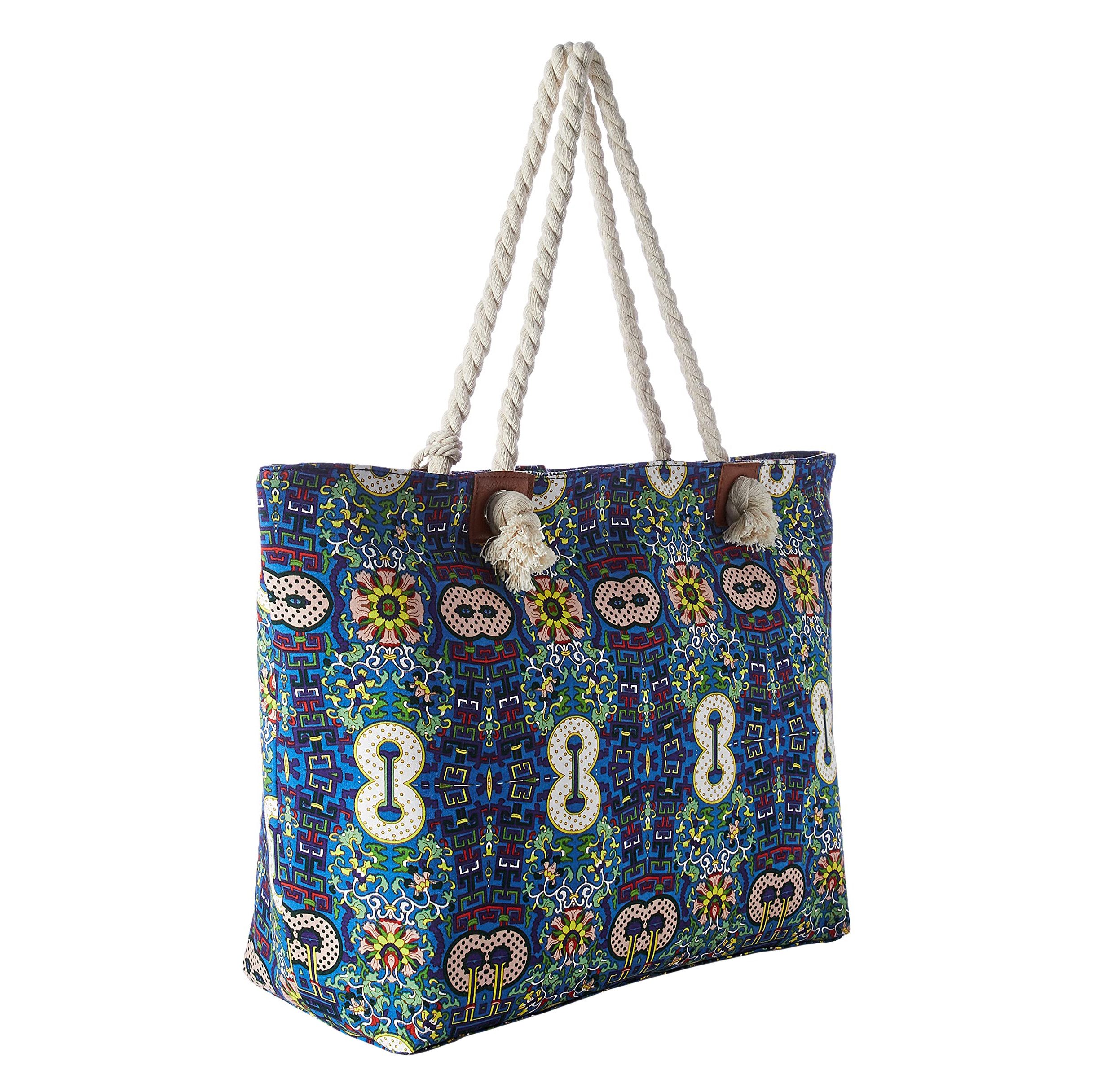 DonDon Strandtasche DonDon Große Strandtasche Сумки для покупок mit Reißverschluss (2-tlg), Große Strandtasche, mit Reißverschluss, tolle Motive