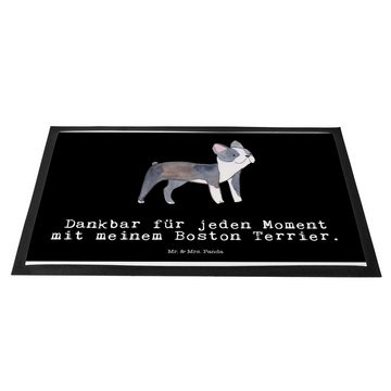 Fußmatte Boston Terrier Moment - Schwarz - Geschenk, Matte, Türmatte, Schenken, Mr. & Mrs. Panda, Höhe: 0.6 mm