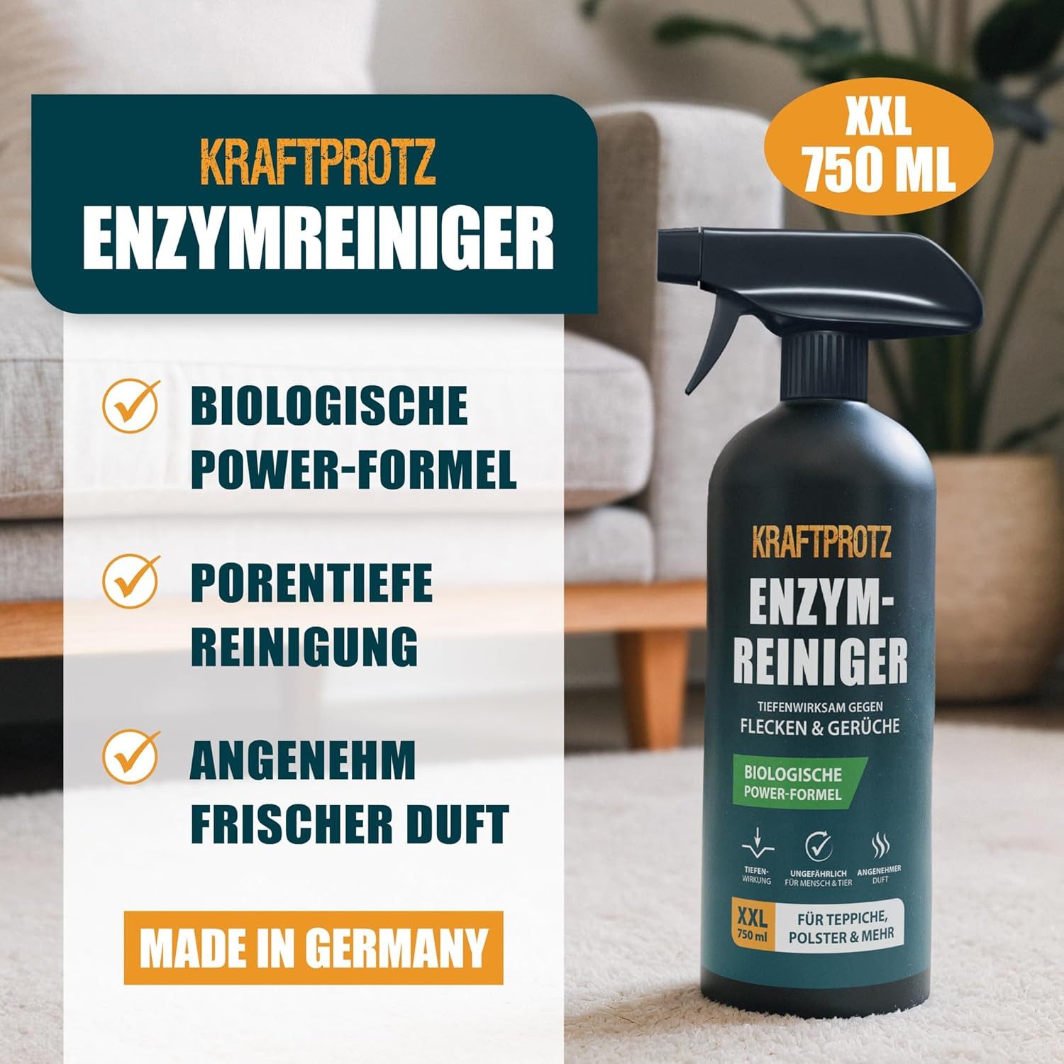 ARKA Biotechnologie GmbH Aquarien-Substrat Kraftprotz Enzymreiniger – Geruchsentferner & Fleckenentferner Spray – Bild 5 von 5