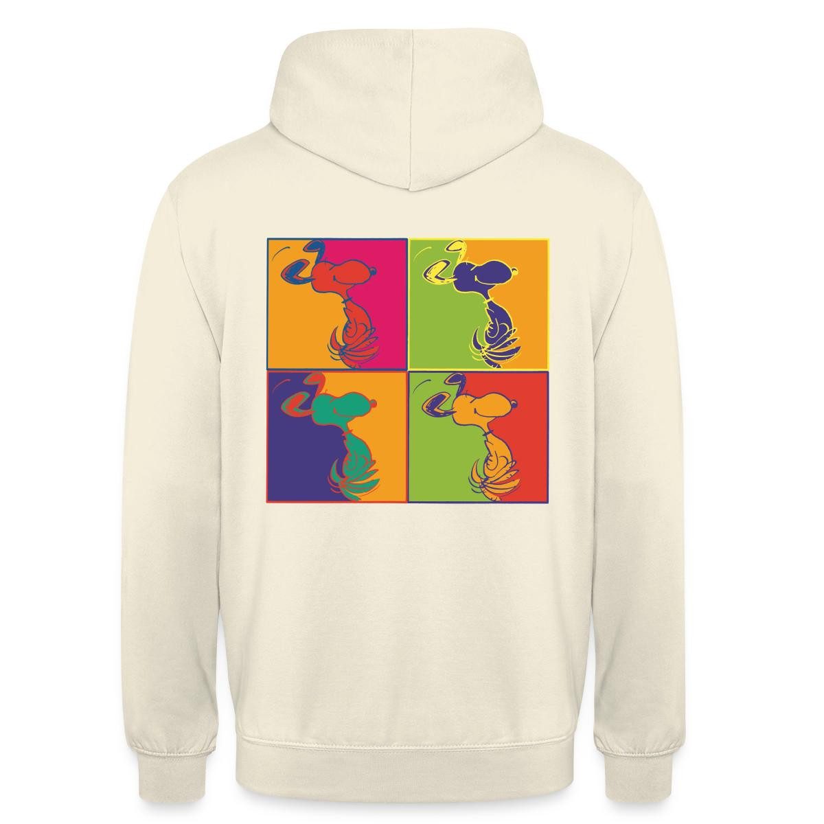 Spreadshirt Hoodie Peanuts Snoopy Pop Art Design Unisex Hoodie (1-tlg) Unisex-Schnitt: Sitzt bei Männern körpernah, bei Frauen weit