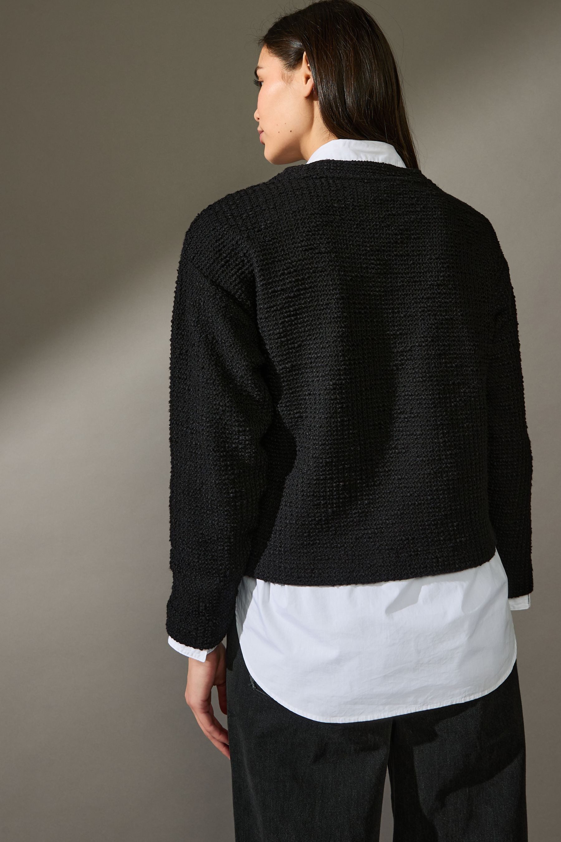 Next Sweater Schwerer Bouclé-Rundhalspullover (1-tlg) günstig online kaufen