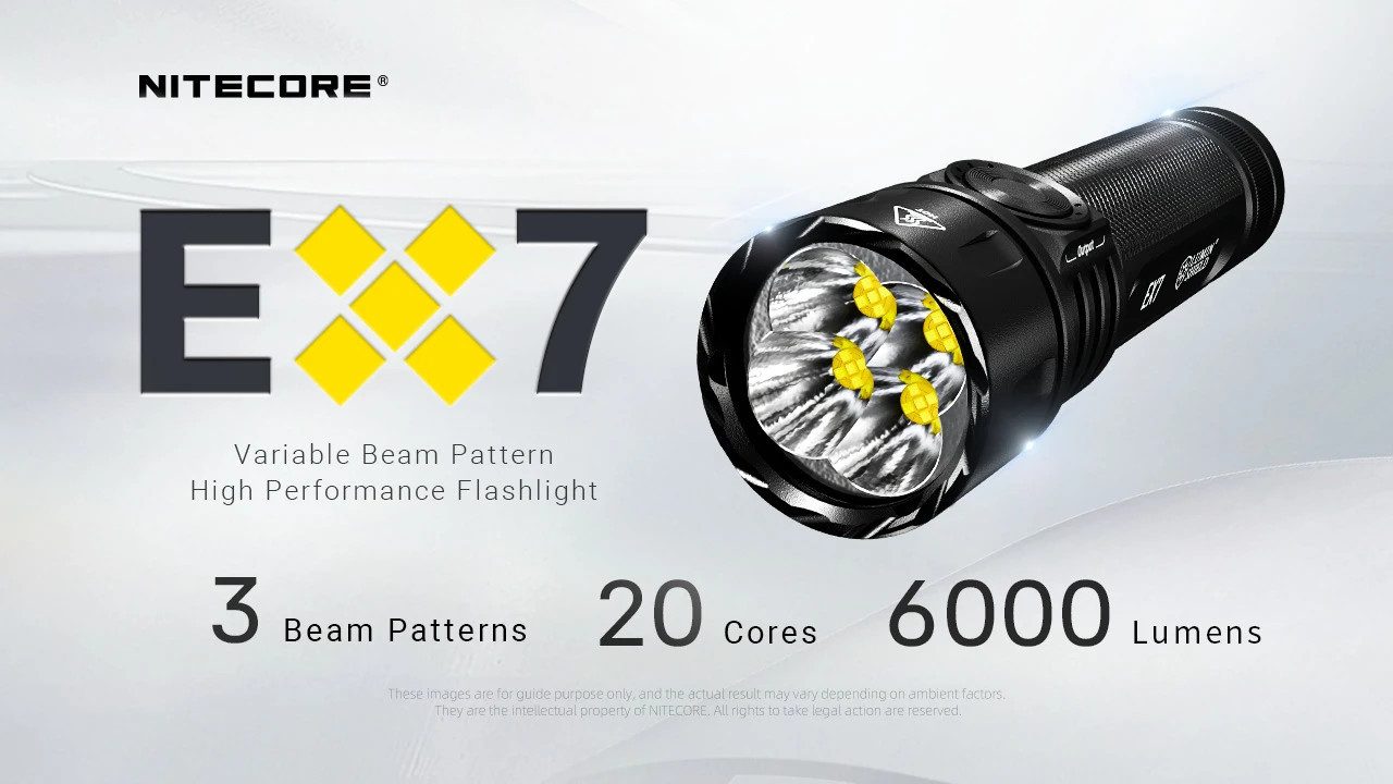 Nitecore Taschenlampe EX7 – Vielseitige Hochleistungs-Taschenlampe mit variablem Lichtmuster (1-St)