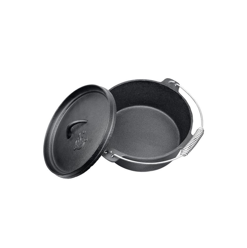 El Fuego Feuertopf El Fuego Dutch Oven Set 5,50 L Schmortopf Grill Topf Gusseisen Bräte – Bild 2 von 5