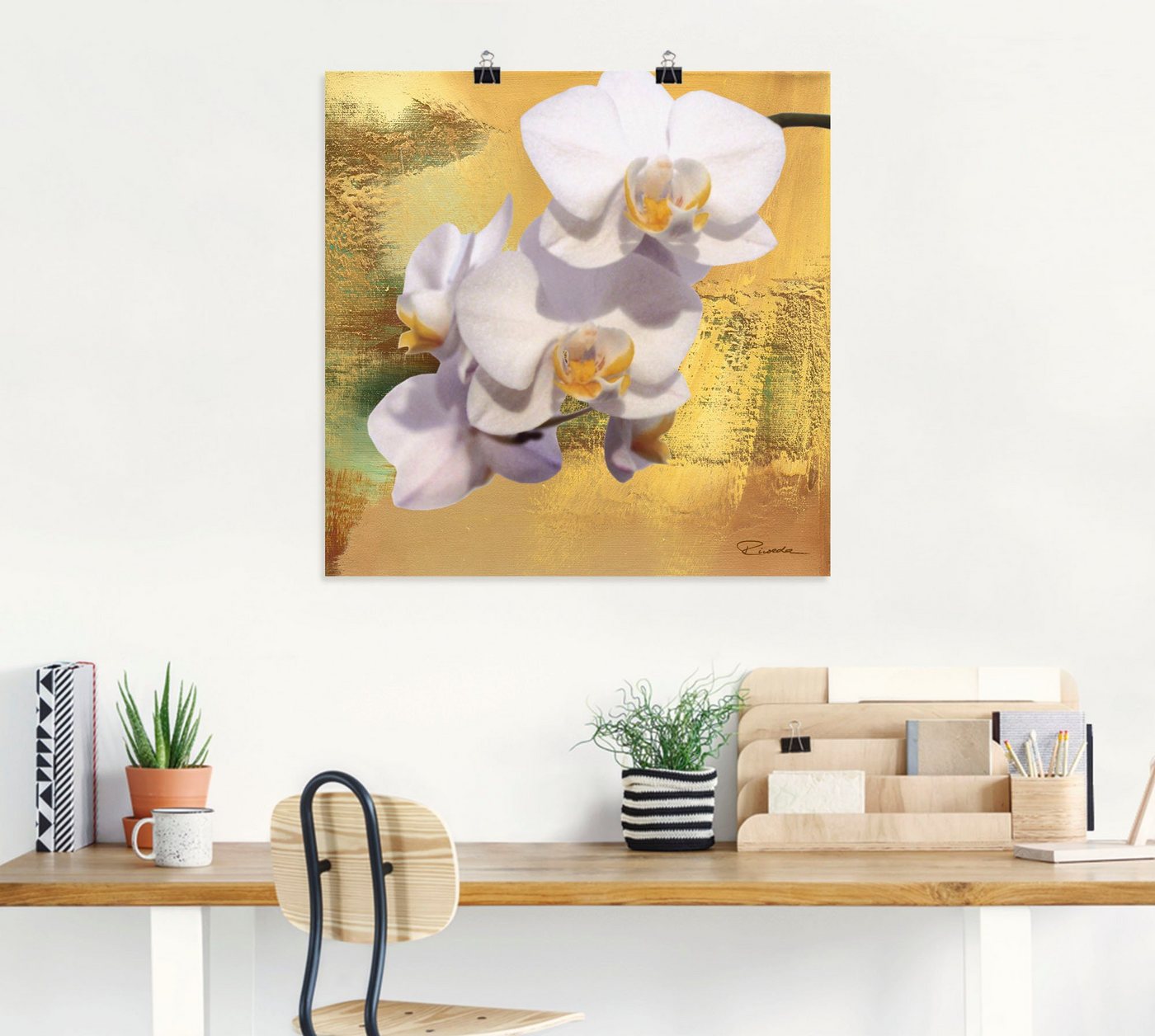Artland Wandbild »Weiße Orchidee II«, Blumen (1 Stück), in vielen Größen & Produktarten - Alubild / Outdoorbild für den Außenbereich, Leinwandbild, Poster, Wandaufkleber / Wandtattoo auch für Badezimmer geeignet-HomeTrends
