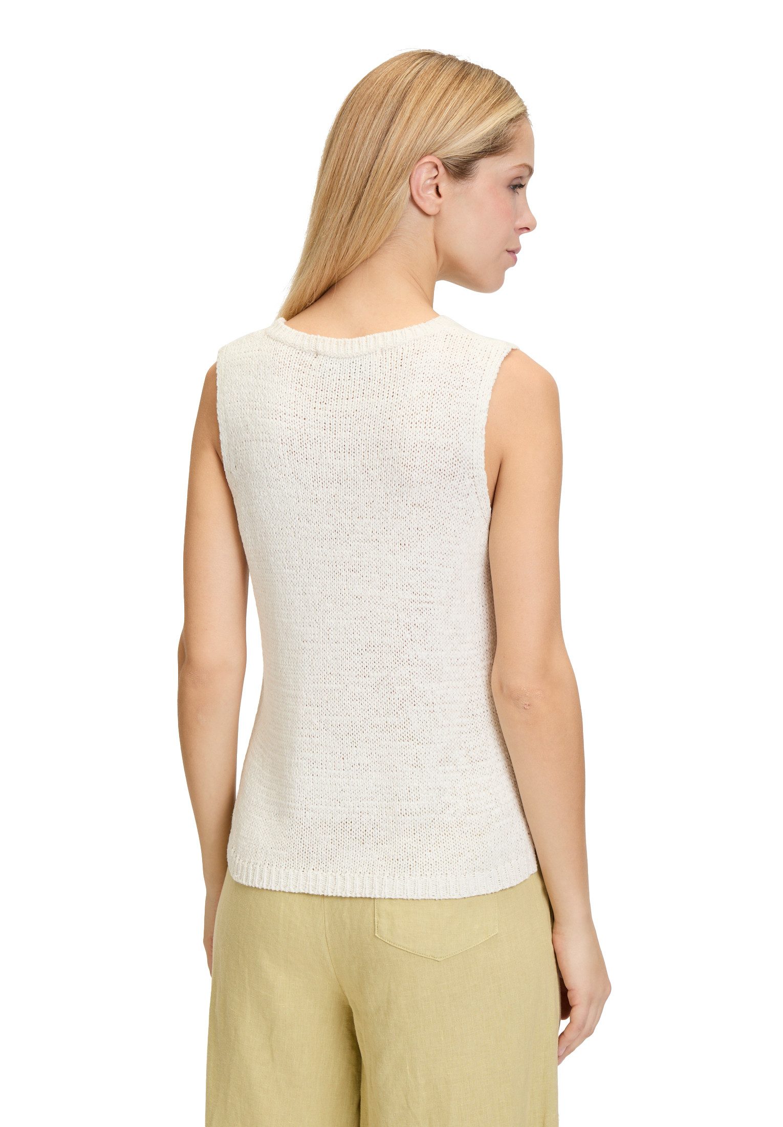 Cartoon Stricktop Damen mit Rundhalsausschnitt Rippbündchen