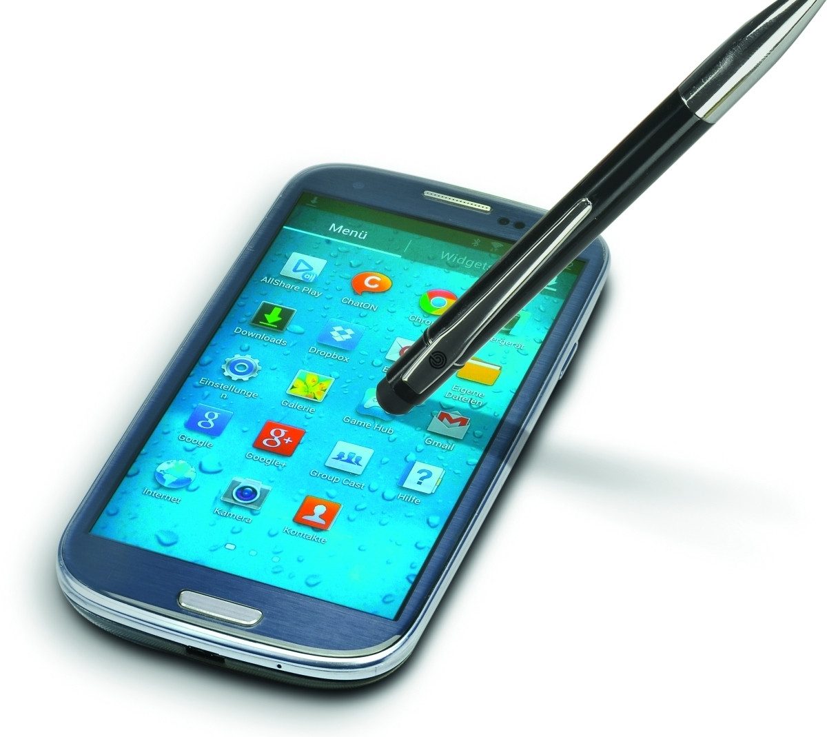 Füllfederhalter Kugelschreiber-Touch Pen 2 in 1 Mini silber Serie Tarent