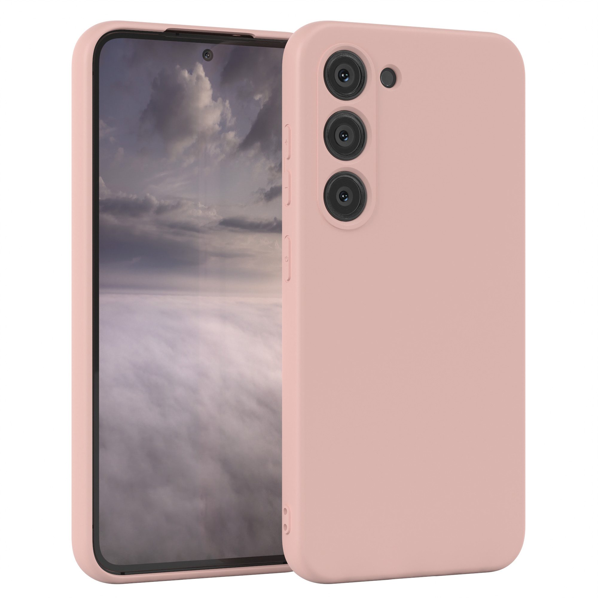 EAZY CASE Handyhülle für Samsung Galaxy S23 Hülle Silikon 6,1 Zoll, Hülle mit Kameraschutz Bumper Case Silikonschutzhülle Rosa / Altrosa