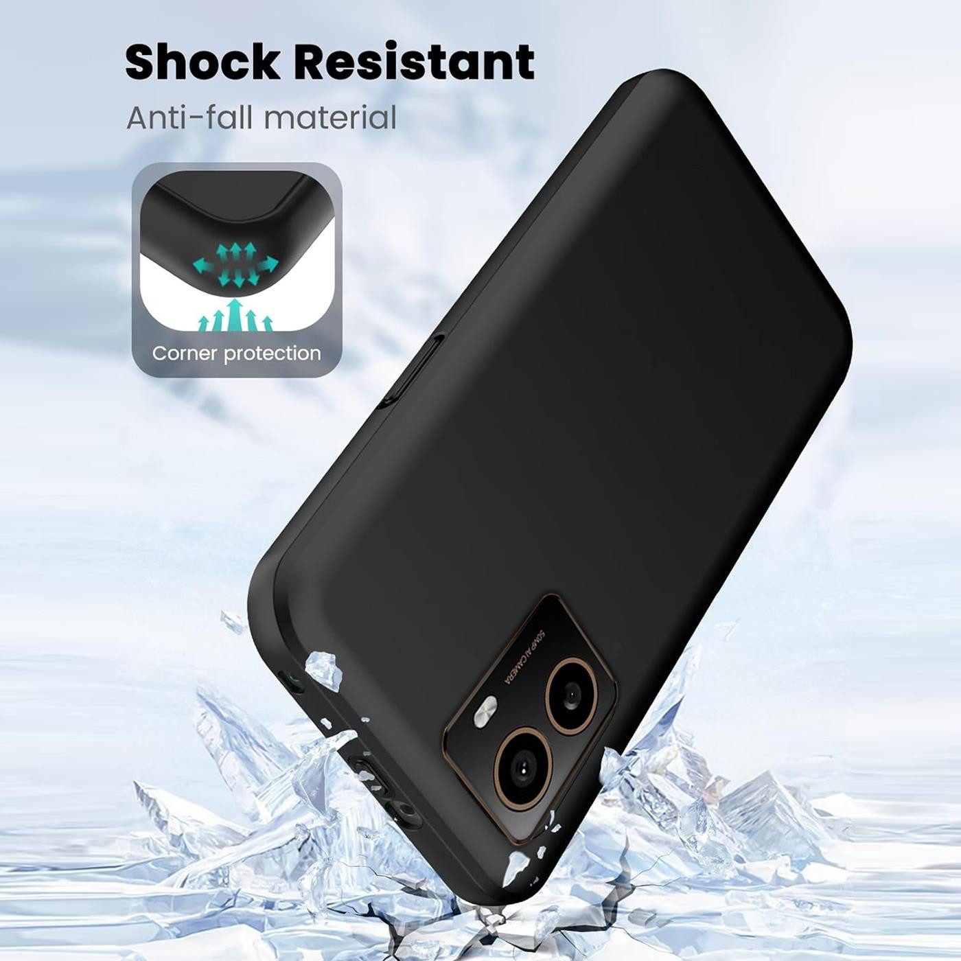 CoolGadget Handyhülle Handy Schutzhülle für HMD Pulse / Pulse PRO / Pulse+ matt schwarz 6,65 Zoll, Silikon TPU Hülle Schutz Tasche Cover schlicht Slim Case – Bild 3 von 5