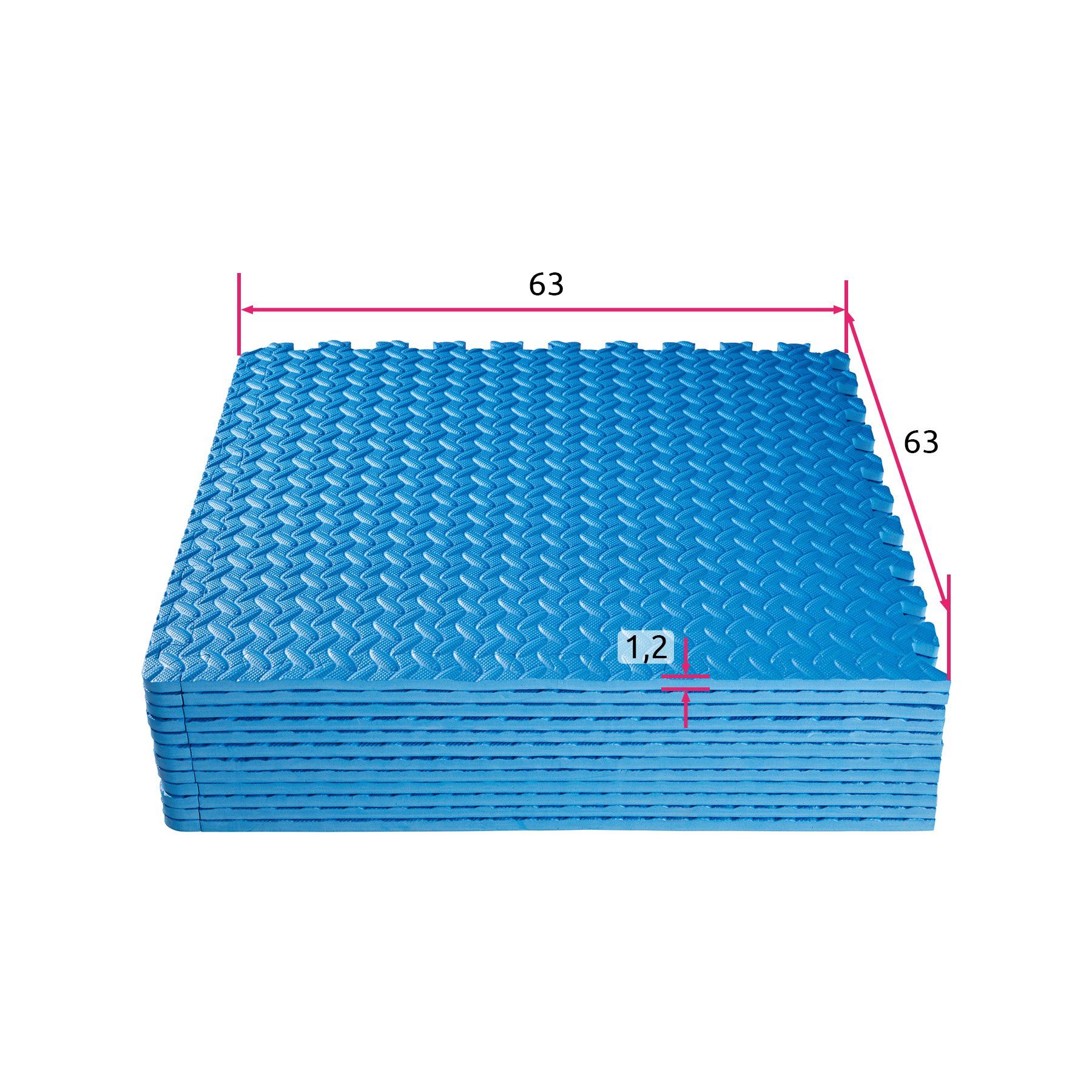 mit Randstücken 24 Bodenschutzmatte 12er Bodenschutzmatte Set tectake blau 12-tlg.,