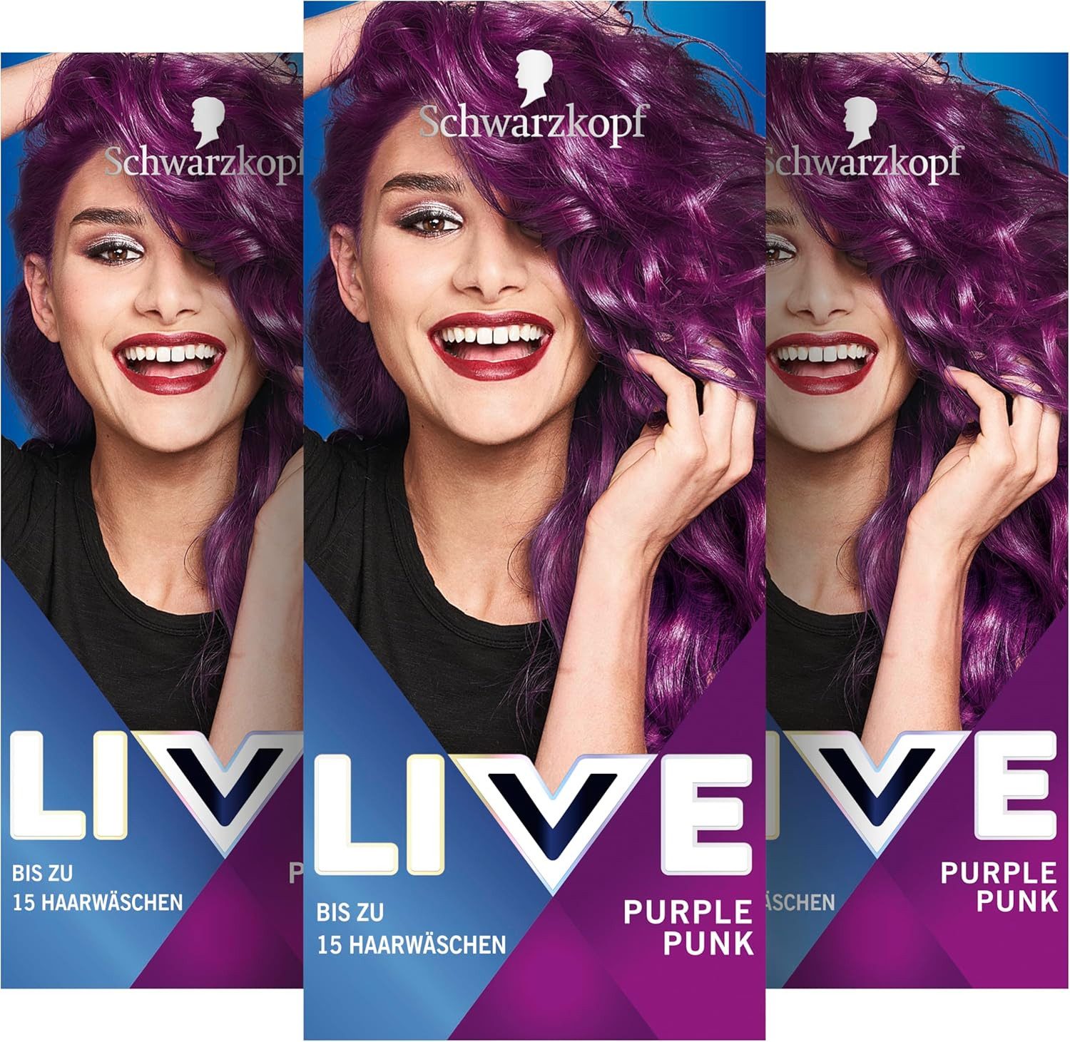 Schwarzkopf Haarfarbe Live Ultra Brights 094 Purple Punk, 3-tlg., Ohne Ammoniak
