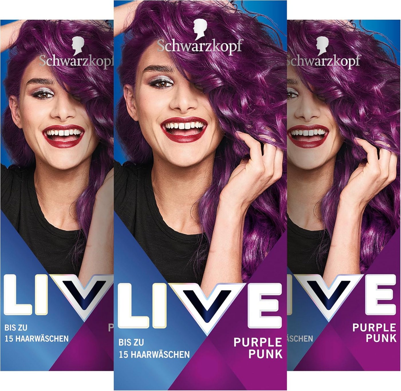 Schwarzkopf Haarfarbe Live Ultra Brights 094 Purple Punk, 3-tlg., Ohne Ammoniak