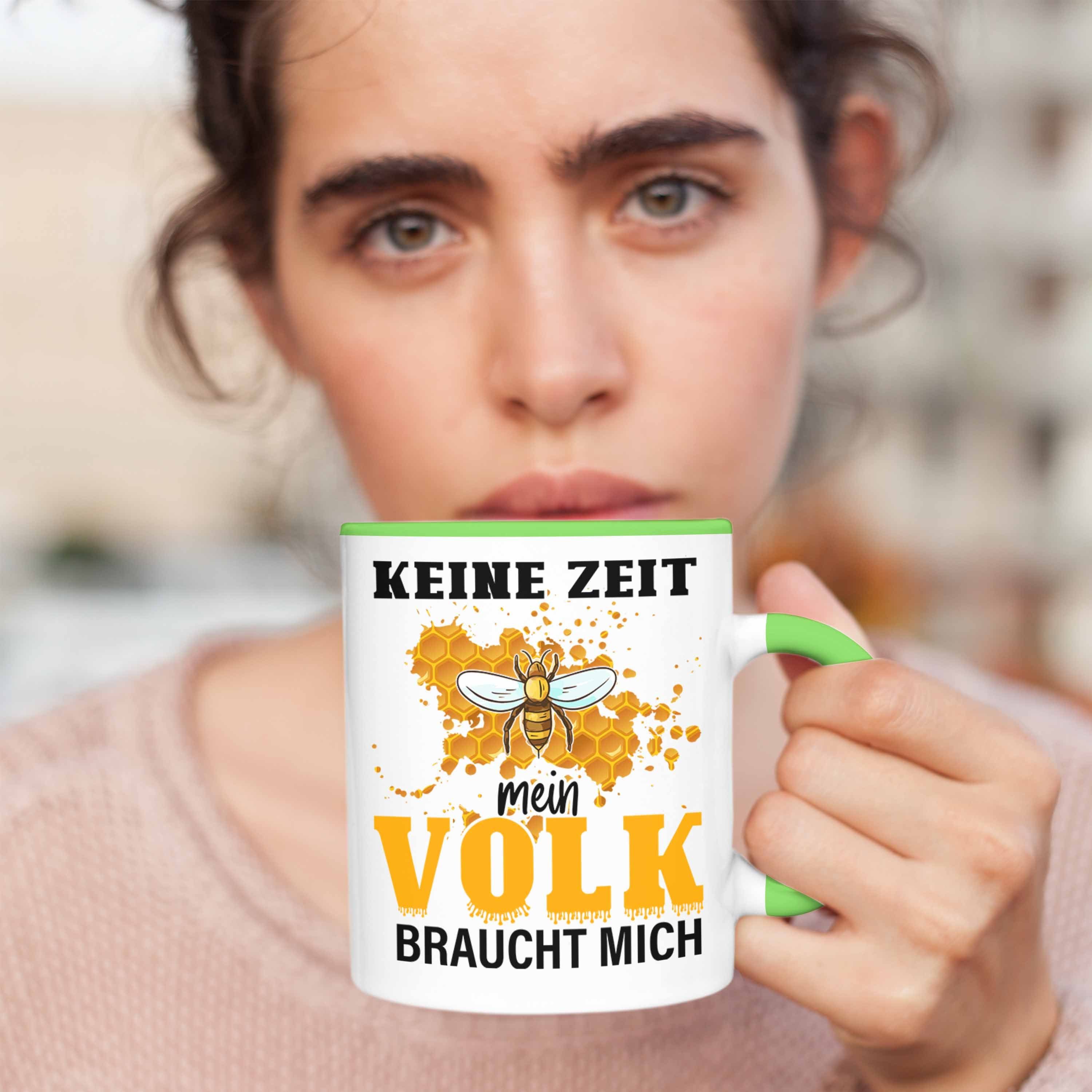 Zeit Bienenzüchter Tasse Geschenkidee Trendation Bienen Honig Imker Geschenk - Trendation Imkeri Tasse Volk Mein Mich Braucht Keine Grün