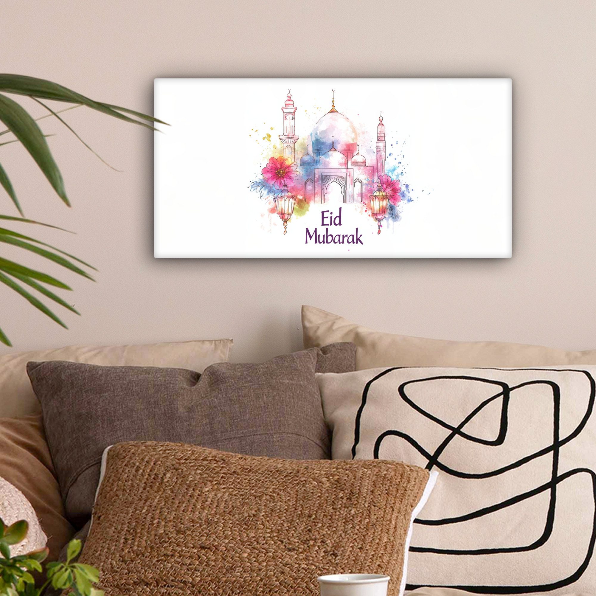 OneMillionCanvasses® Leinwandbild Panorama Moschee - Eid günstig online kaufen