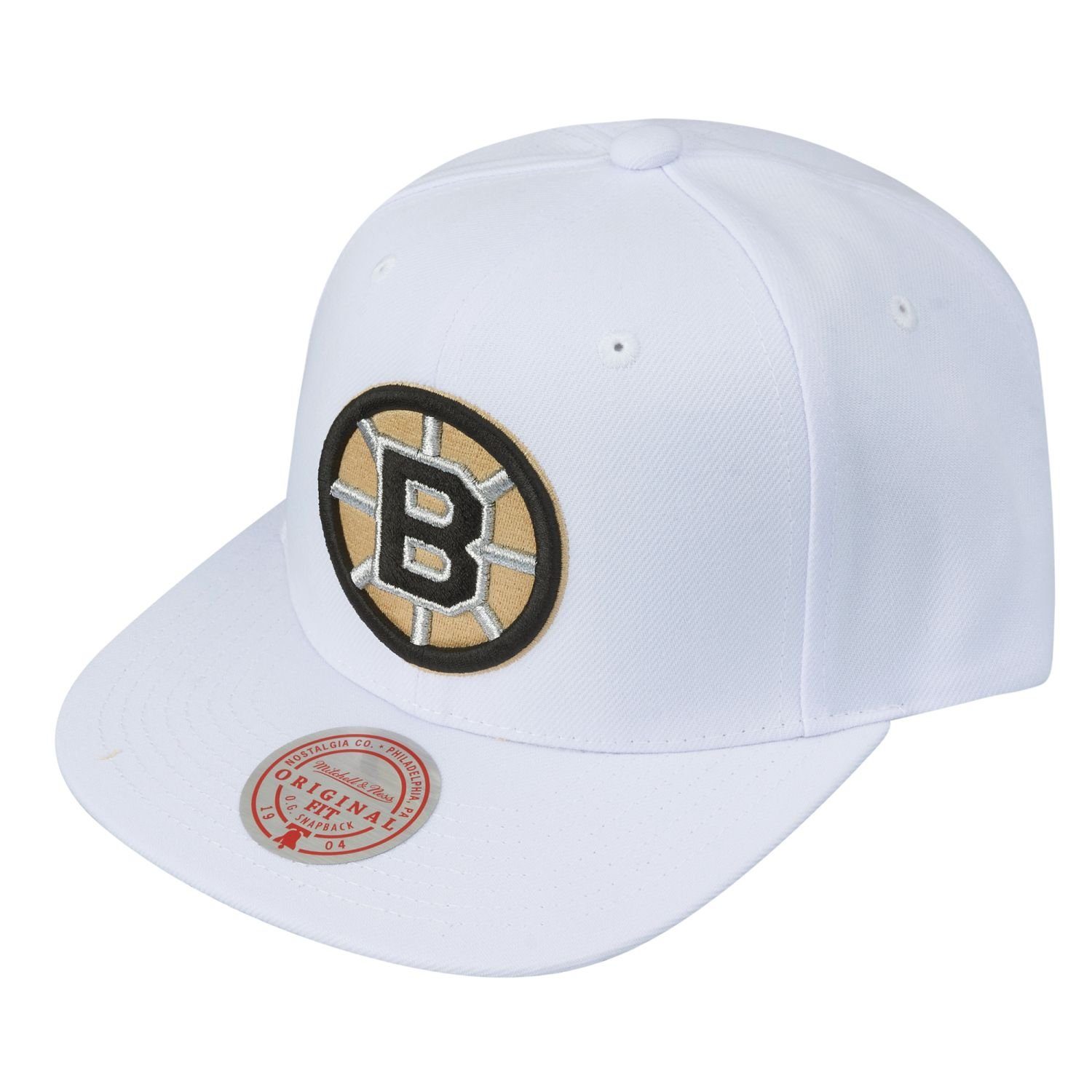 Cap WHITE Bruins Mitchell & Boston Ness Snapback