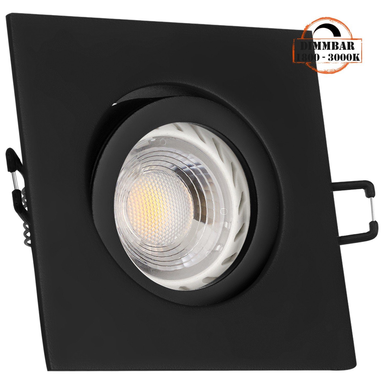 LEDANDO LED Einbaustrahler LED Einbaustrahler Set GU10 in schwarz matt mit 5,5W LED von LEDANDO - | Strahler