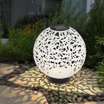 Globo Gartenleuchte, LED-Leuchtmittel fest verbaut, Warmweiß, 2x Solar Lampe Outdoor Garten Kugel LED Solarkugel 20 cm Balkon