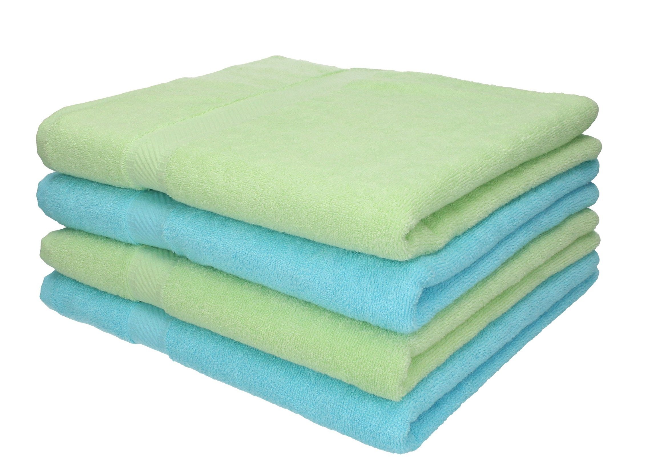 Betz Duschtücher 4 Stück Duschtücher Duschtuch-Set Palermo Farbe grün und türkis, 100% Baumwolle