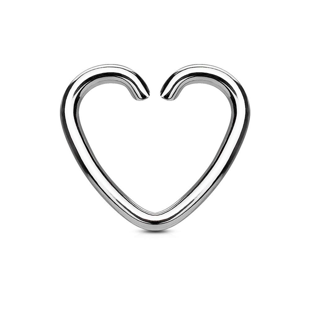 BUNGSA Fake-Ear-Plug-Set Ohrklemme Herz silber aus Edelstahl für Damen (1 Stück)