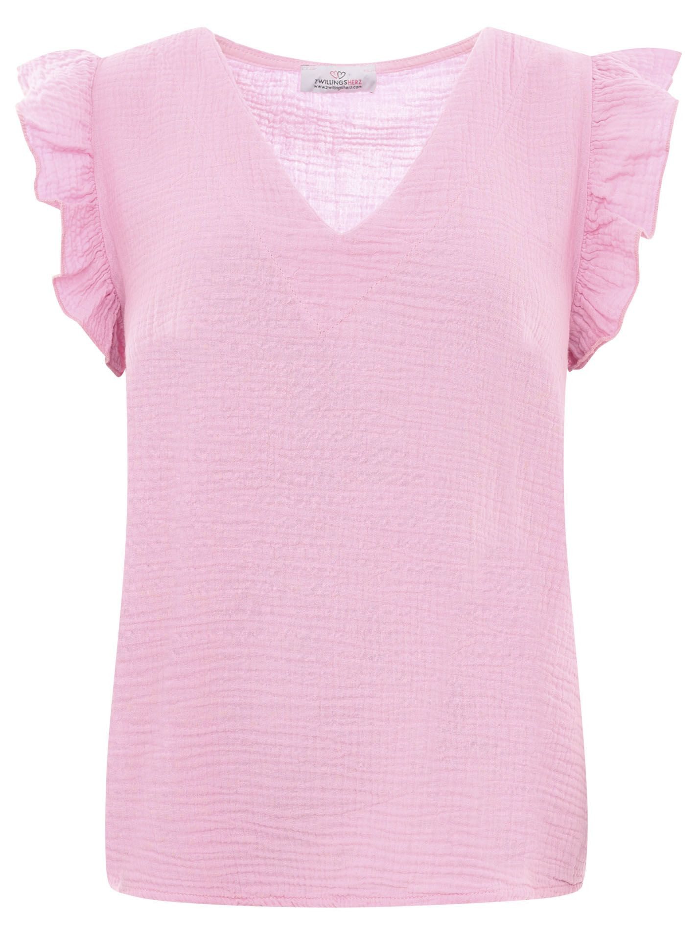Zwillingsherz Blusenshirt Kurzarmbluse "Gisele"