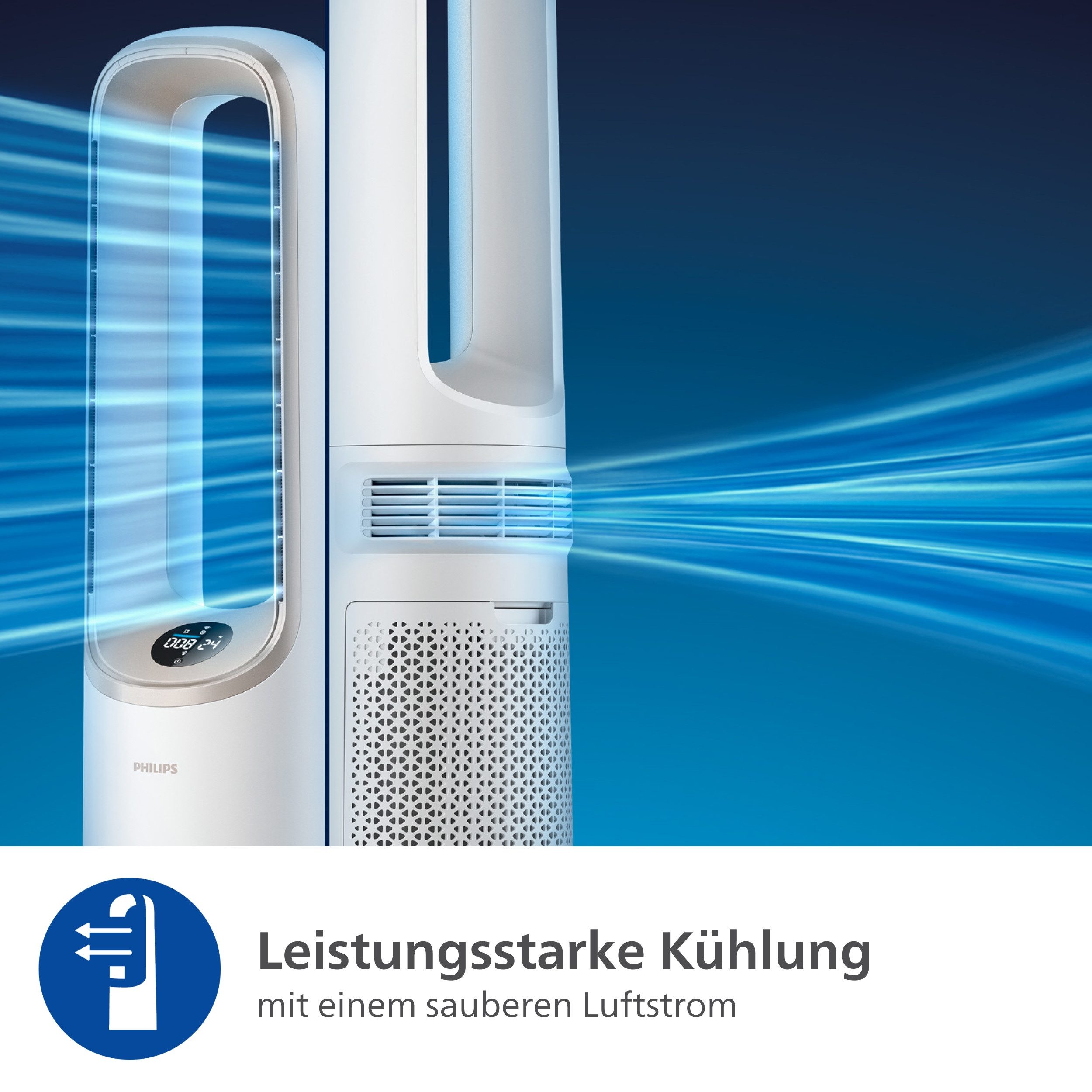 Philips Luftreiniger AMF870 Air Performer, 3-in-1 Reinigen, Kühlen & Heizen, für 70 m² Räume, für Allergiker geeignet, CADR 270 m³/h, mit Air+ App verbunden