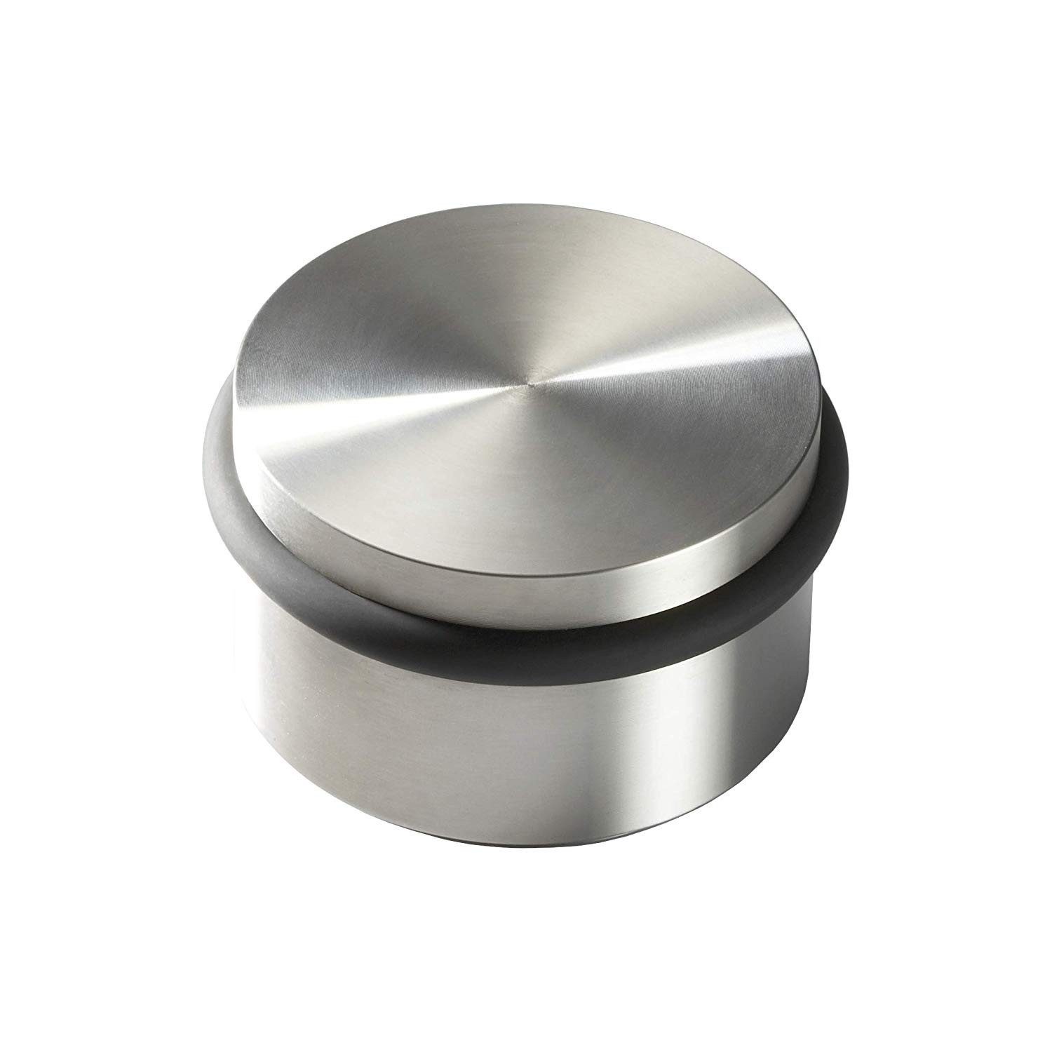 PHOS Design Türstopper aus massivem Edelstahl und Viton® Gummi-Puffer, Boden-Türstopper