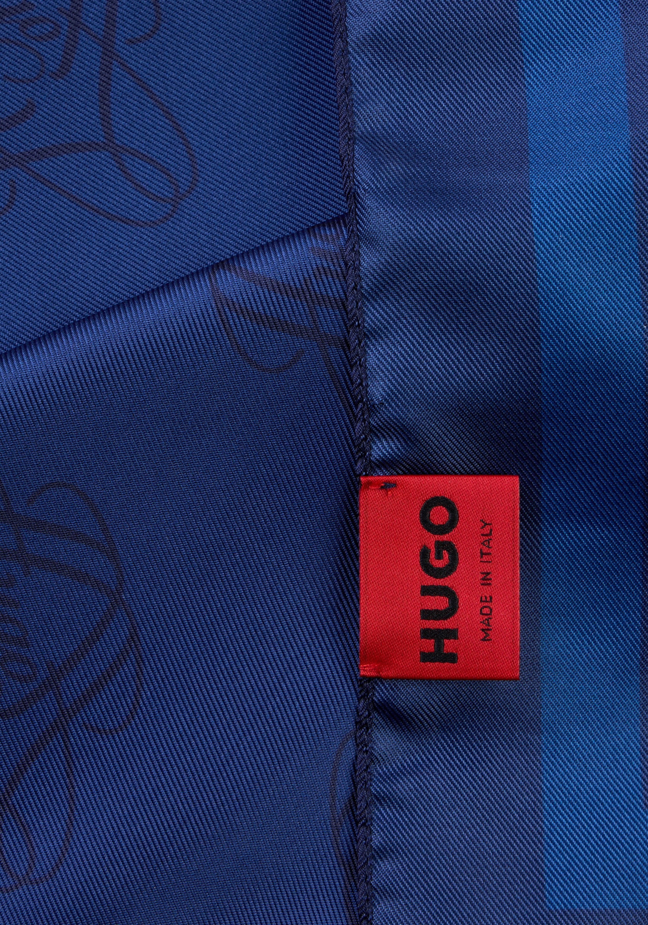 HUGO Halstuch Auraize 90*90, mit Print und HUGO Schriftzug