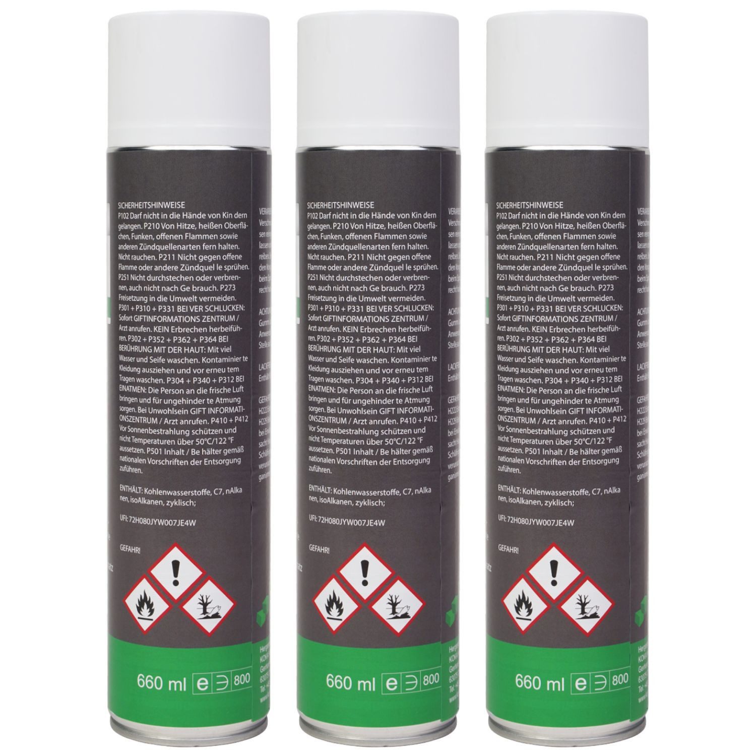 KOKA 3x Set Bremsen-Reiniger 360° Spray Teile-Reiniger Bremsenreiniger (Spar-Set, [3-St. 3x 660ml Dose Reinigung Entfettet für Auto Bremsen Maschinen Motor Kupplung etc)