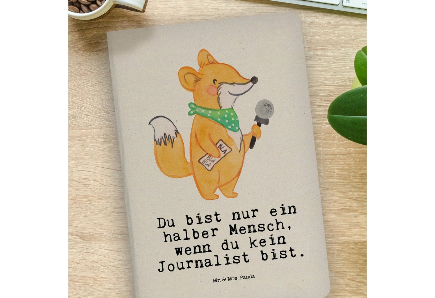 Thumbnail - Mr. & Mrs. Panda Notizbuch Journalist Herz - Transparent - Geschenk, DIN A4 Notizbuch Geschenk, Mr. & Mrs. Panda, Langle...