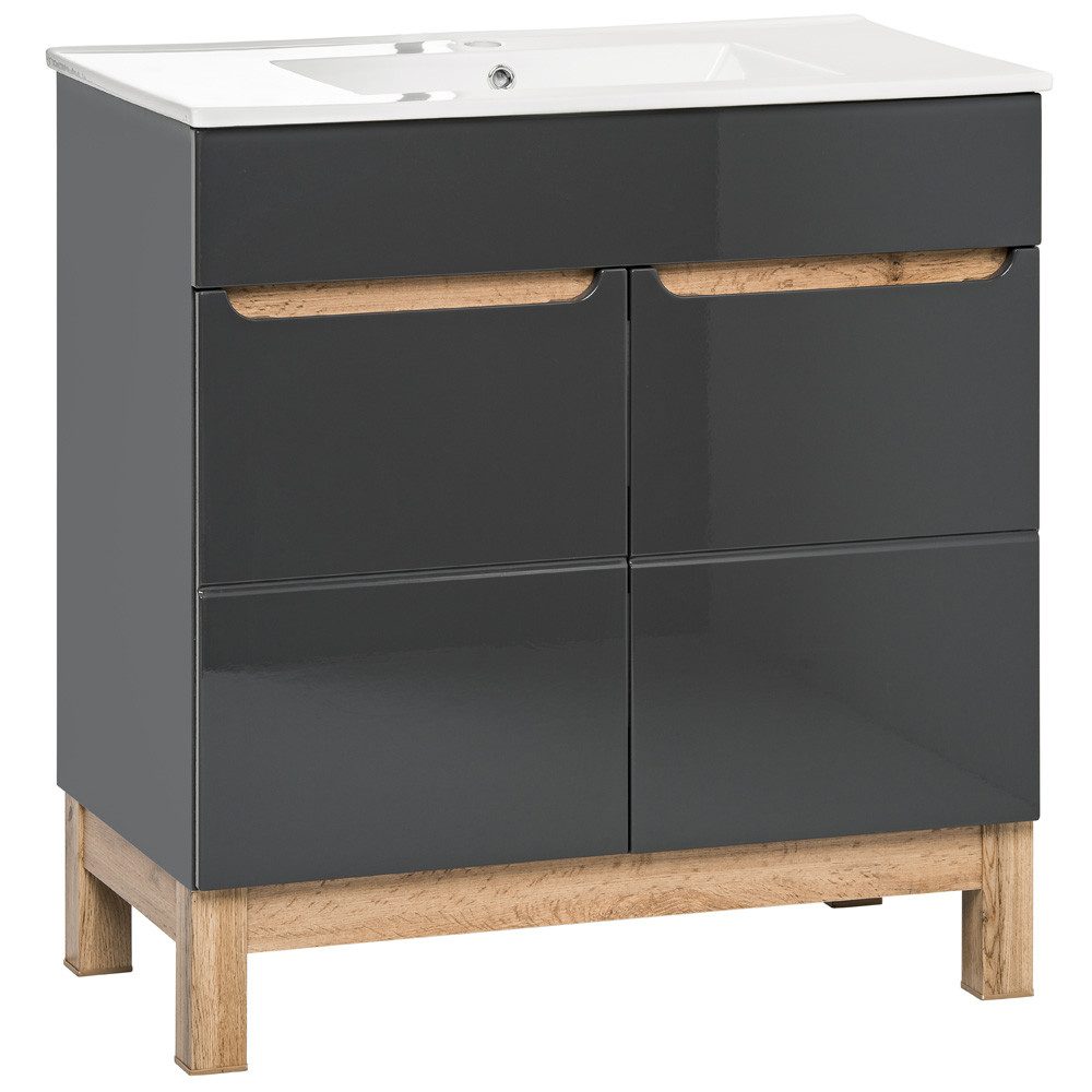 Lomadox Badmöbel-Set SOLNA-56, (Spar-Set, 3-St), grau günstig online kaufen