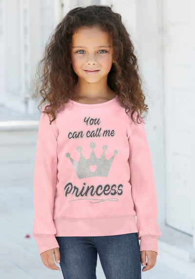 KIDSWORLD Langarmshirt YOU CAN CALL ME PRINCESS mit niedlichem Glitzerprint