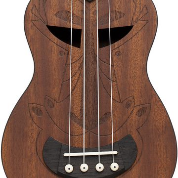 Stagg Ukulele Tiki Serie Sopran-Ukulele mit Sapele-Decke, Ah-Finish, mit schwarze...