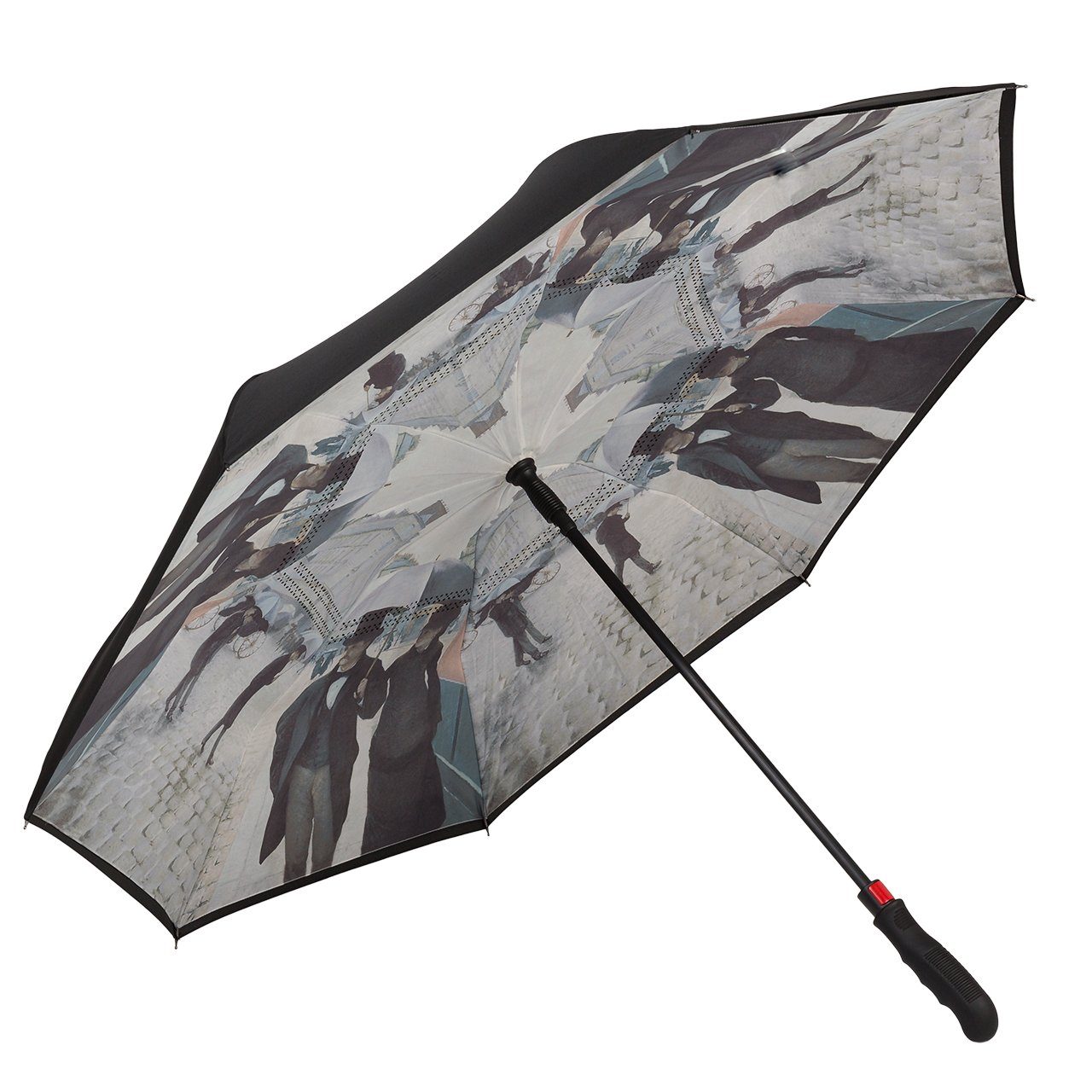 von Lilienfeld Stockregenschirm Regenschirm Umgekehrte Öffnung Gustave  Caillebotte: Paris im Regen, steht frei auf dem Boden, auch ohne  Schirmständer
