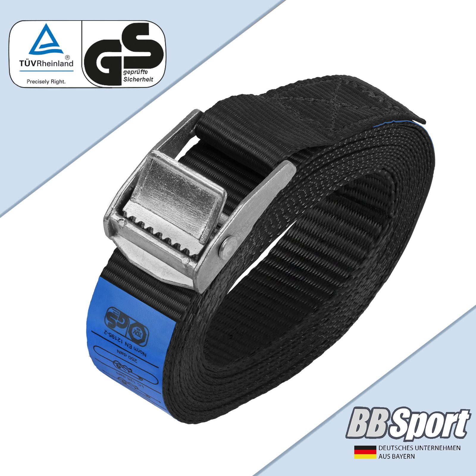 BB Sport Zurrgurt Spanngurt in verschiedenen Längen und Stückzahlen (4-St)
