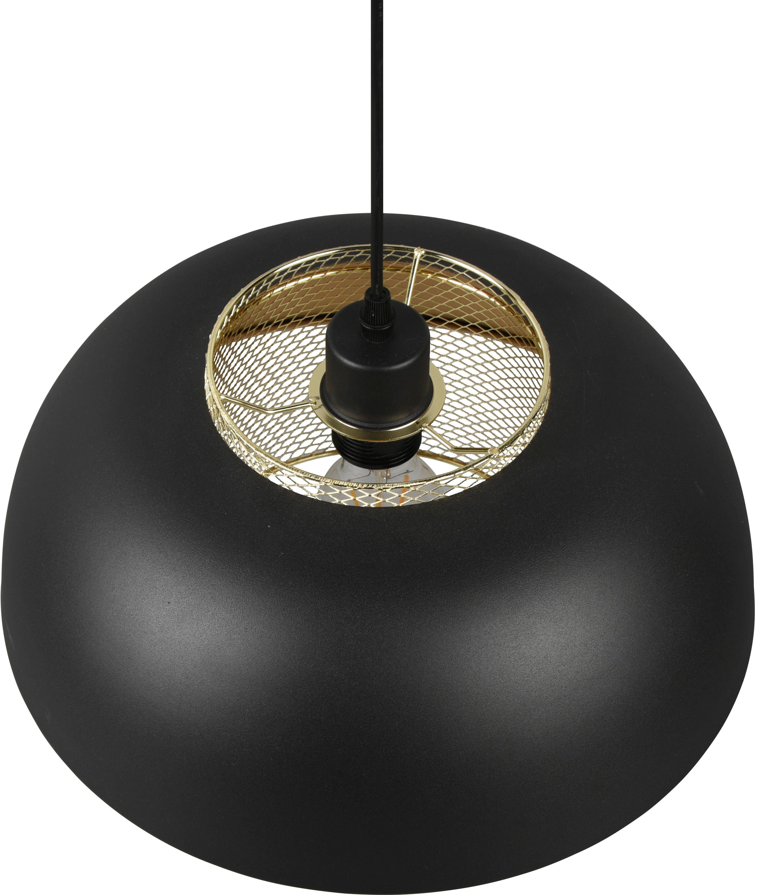 Industrie-Look mit ohne 40W max warmweiß Doppelschirm 1xE27 TRIO Pendelleuchte kaltweiß, Punch, Leuchten - Leuchtmittel, exkl schwarz-gold,