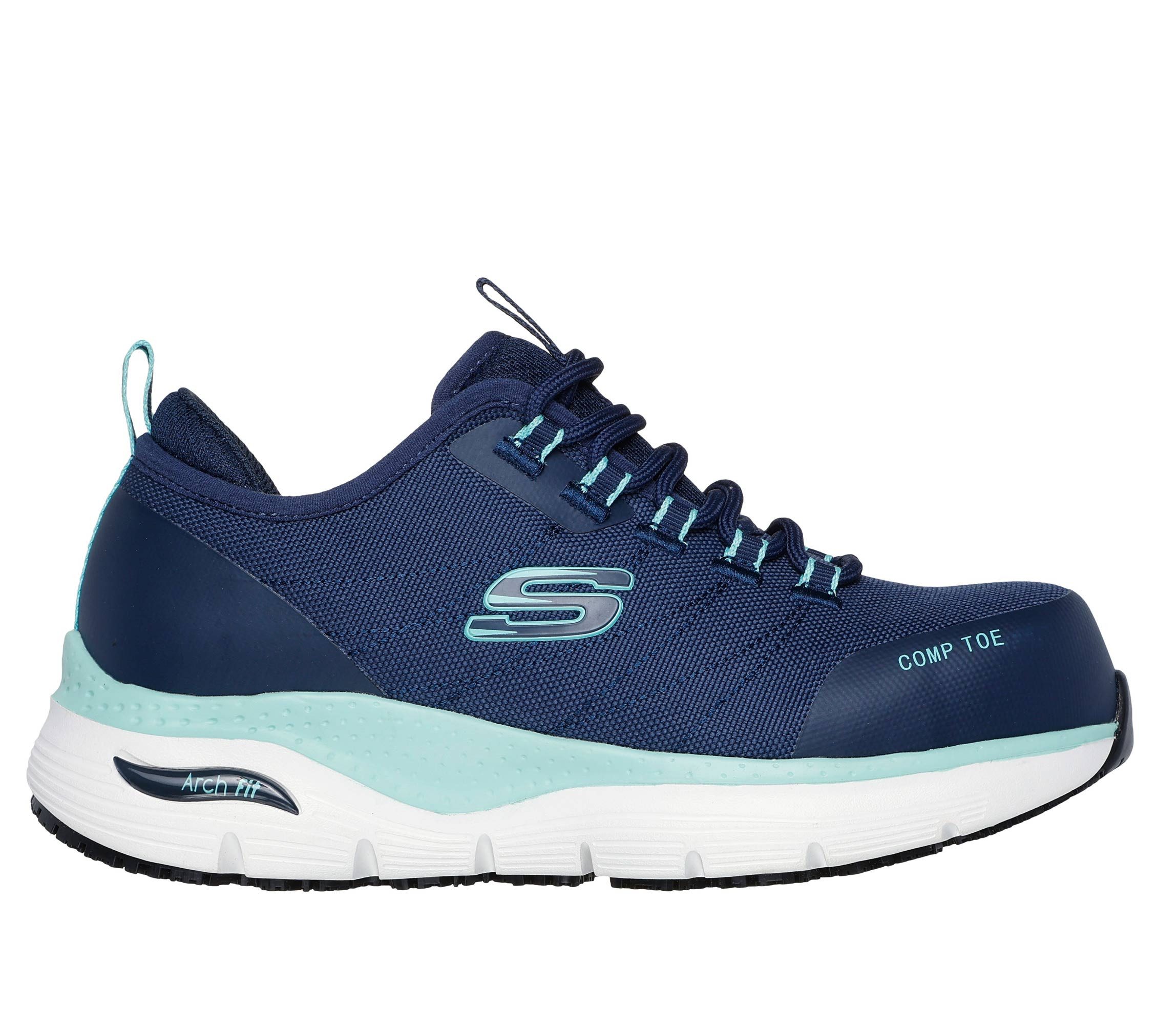 Skechers ARCH FIT SR EBINAL - Max Komfort und Sicherheit - Damen S3 SR ESD Arbeitsschuh Arch Fit Einlegesohle mit zertifizierter Unterstützung des Fußgewölbes