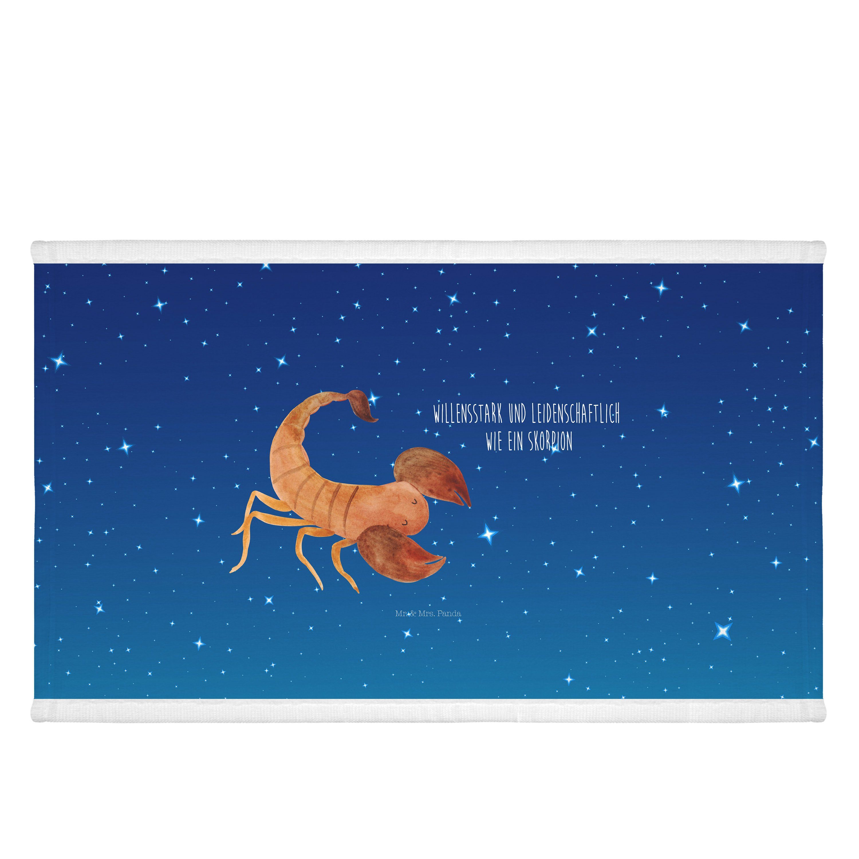 Geschenk, Mr. Sternzeichen Horoskop, (1-St) Blau Bade, Handtuch Mrs. & - Skorpion - Sternenhimmel Panda