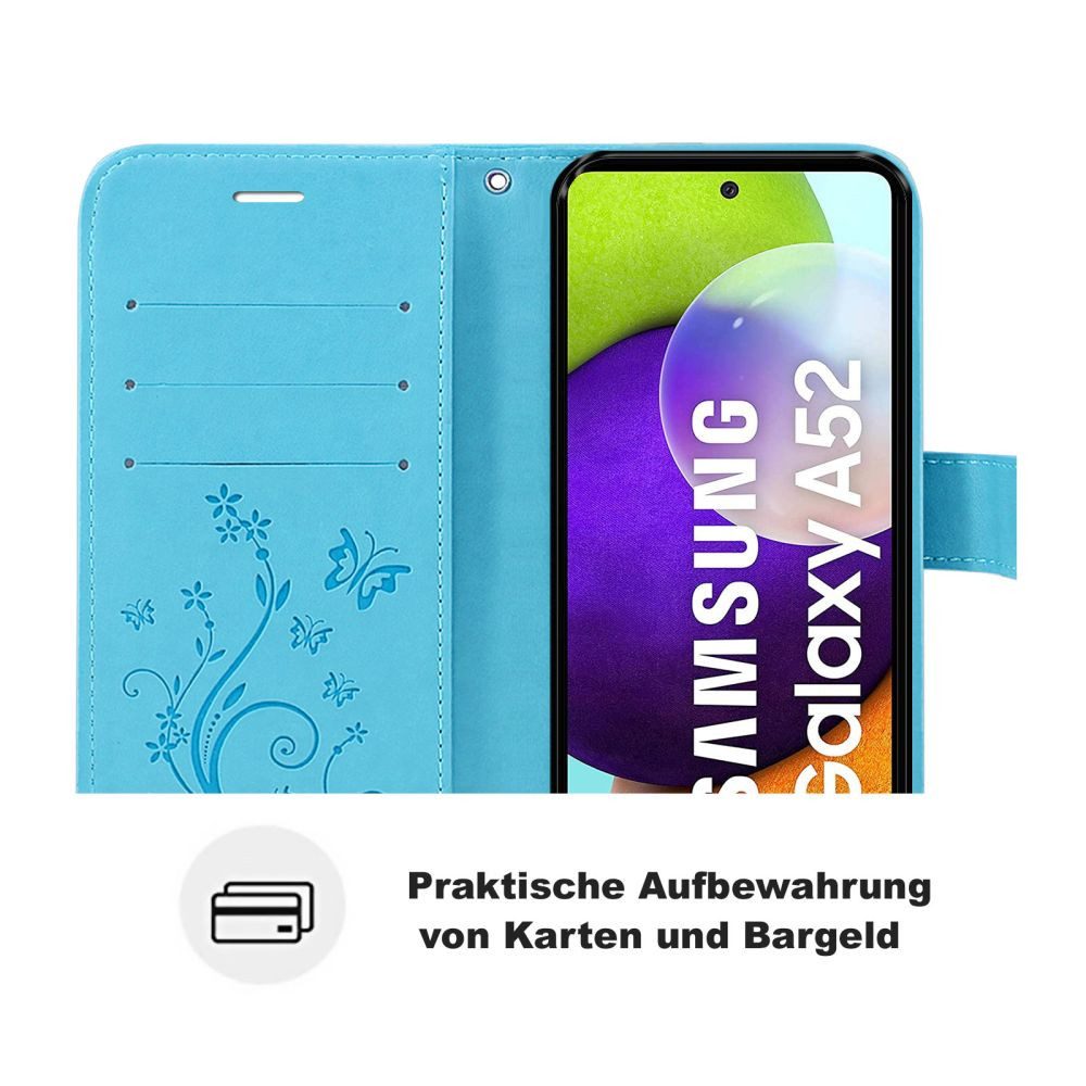 betterfon Handyhülle Handytasche für Samsung Galaxy A52 5G Wallet Case Handyhülle Grau, Wallet Case mit Kartenfächern Magnetverschluss und weicher Innenhülle – Bild 5 von 5